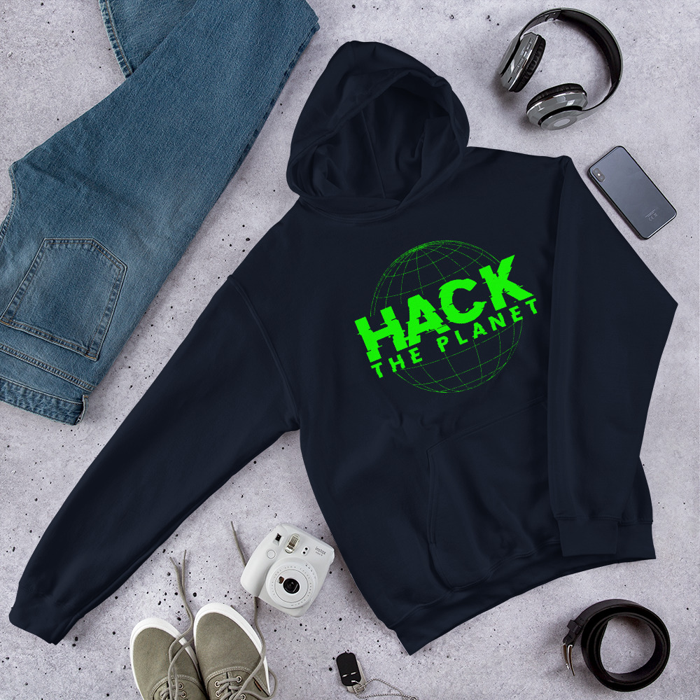 Hack The Planet, Navy Hoodie